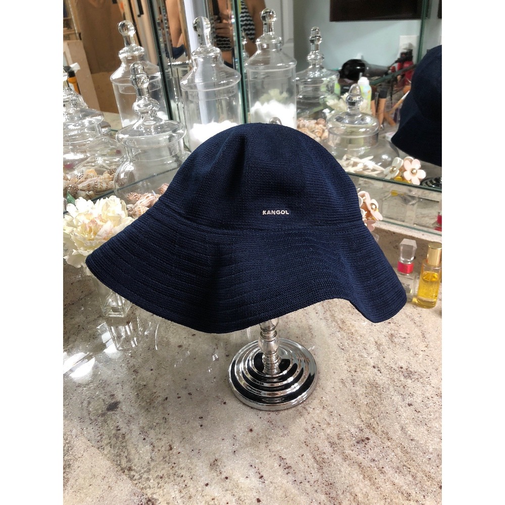 Kangol Navy Blue Tropic Diva Bucket Hat Ladies Cap One Size